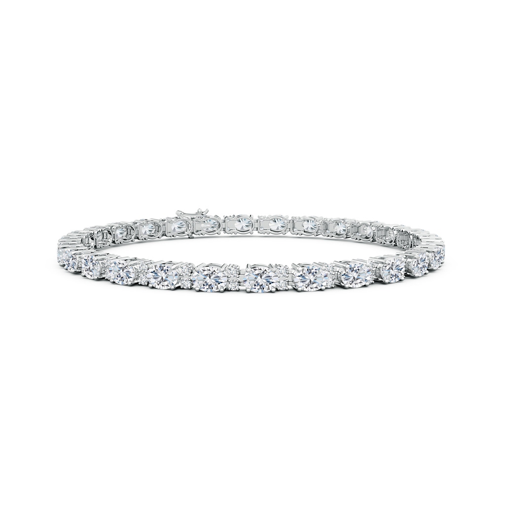 4x3mm FGVS Lab-Grown Classic Oval Diamond Tennis Bracelet With Accents in White Gold