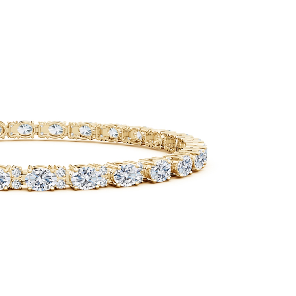 4x3mm FGVS Lab-Grown Classic Oval Diamond Tennis Bracelet With Accents in Yellow Gold Side 199