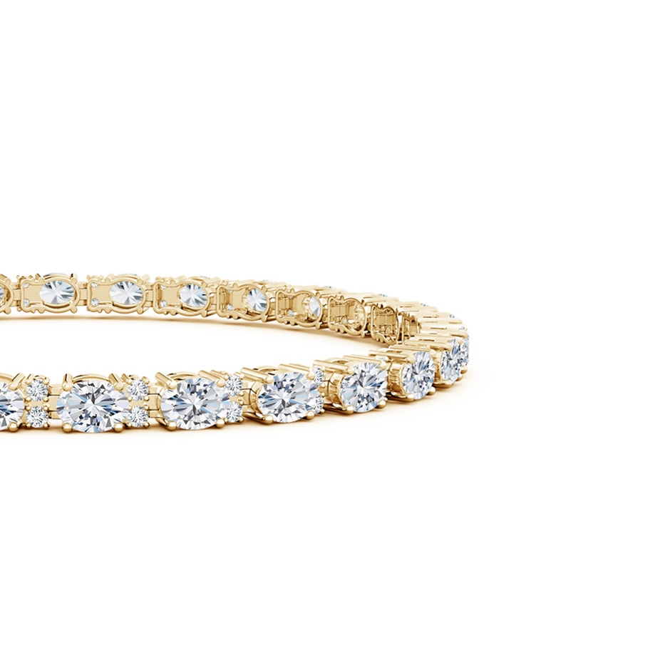 4x3mm FGVS Lab-Grown Classic Oval Diamond Tennis Bracelet With Accents in Yellow Gold side 199