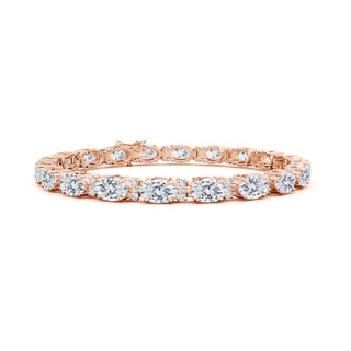 6x4mm FGVS Lab-Grown Classic Oval Diamond Tennis Bracelet With Accents in 18K Rose Gold