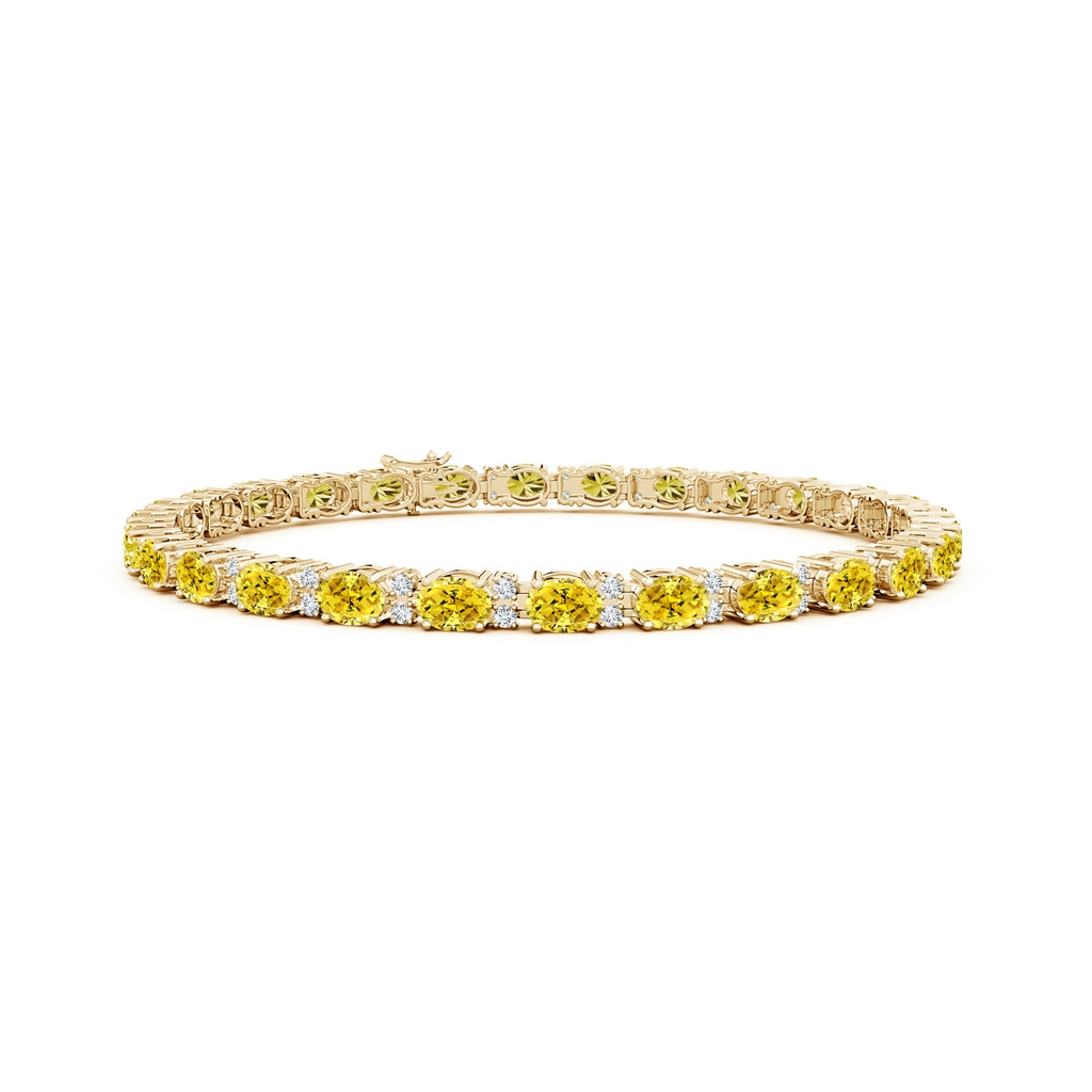 4x3mm Labgrown Classic Oval Lab-Grown Fancy Intense Yellow and White Diamond Tennis Bracelet in Yellow Gold