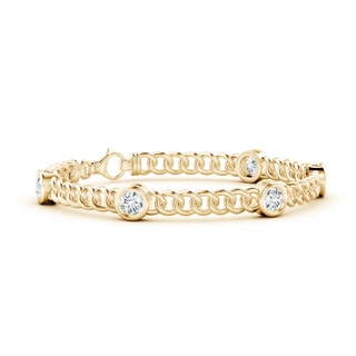 4.8mm FGVS Lab-Grown Bezel-Set Diamond Curb Chain Link Bracelet in 9K Yellow Gold