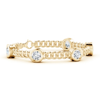 6.4mm FGVS Lab-Grown Bezel-Set Diamond Curb Chain Link Bracelet in 10K Yellow Gold