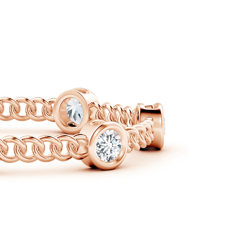6.4mm FGVS Lab-Grown Bezel-Set Diamond Curb Chain Link Bracelet in Rose Gold - side 199