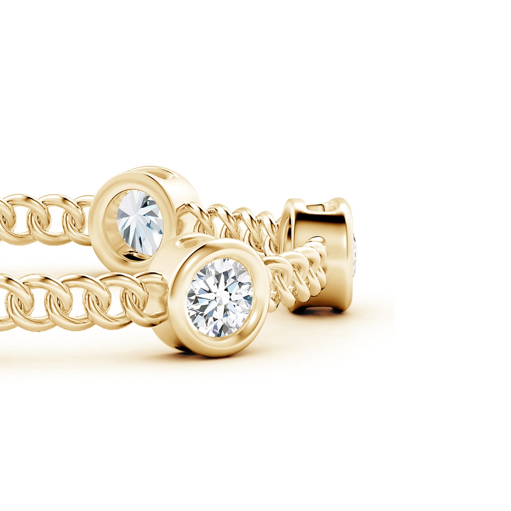 7.4mm FGVS Lab-Grown Bezel-Set Diamond Curb Chain Link Bracelet in Yellow Gold - side 199
