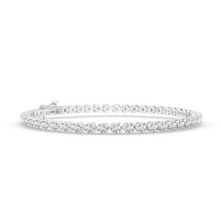 2.4mm FGVS Lab-Grown Round Diamond Link Tennis Bracelet in 9K White Gold