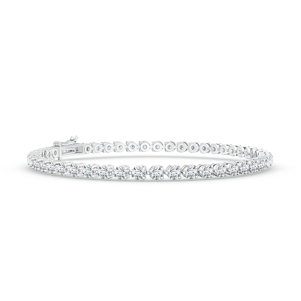 2.4mm FGVS Lab-Grown Round Diamond Link Tennis Bracelet in White Gold