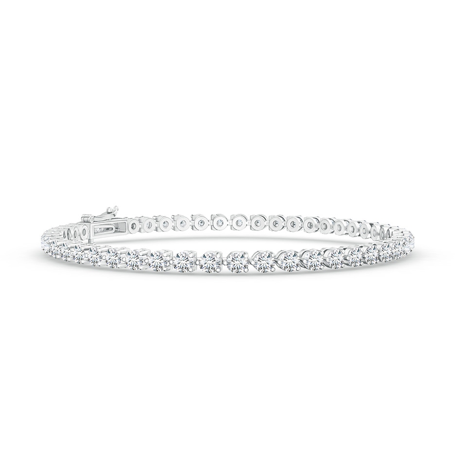 2.4mm FGVS Lab-Grown Round Diamond Link Tennis Bracelet in White Gold 