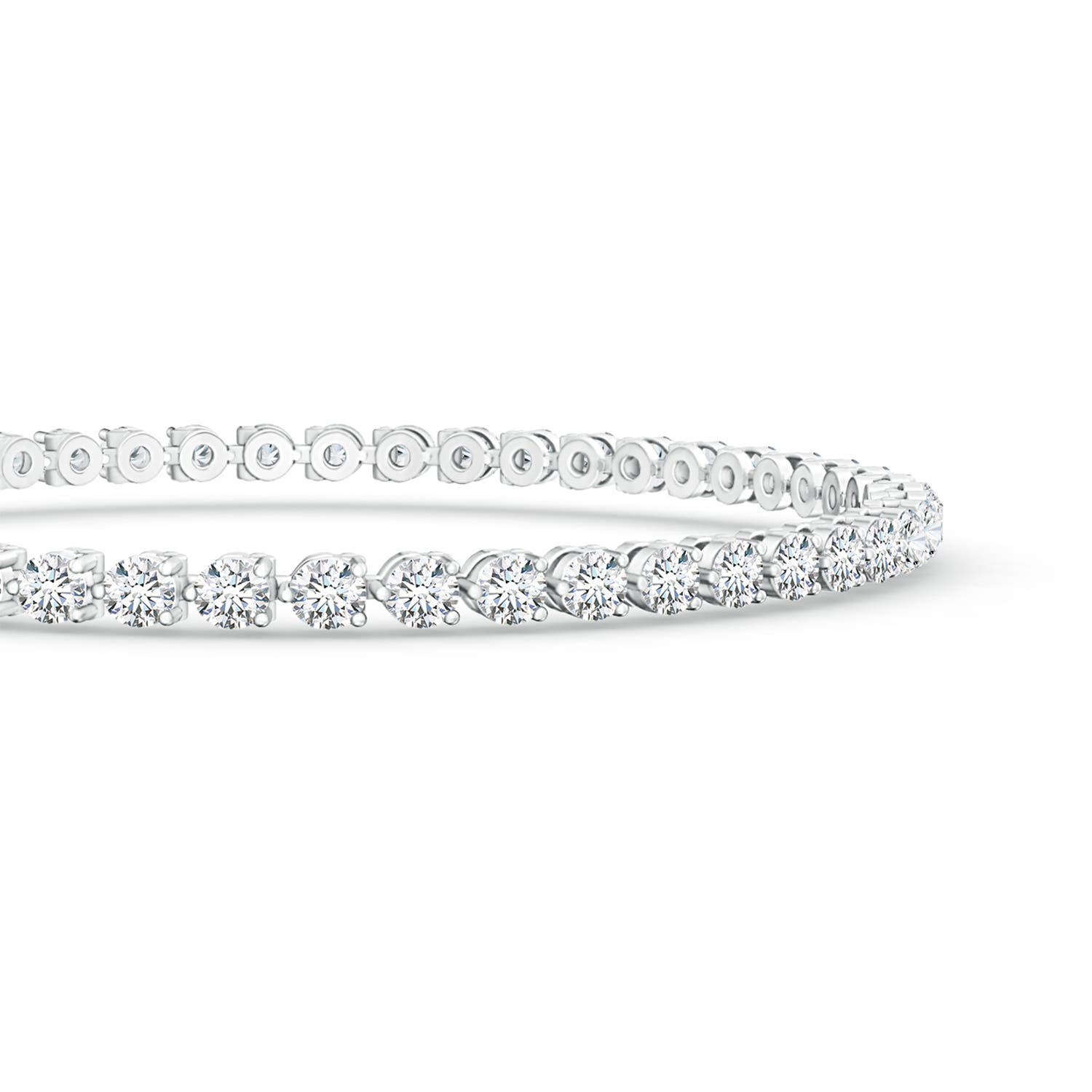 2.4mm FGVS Lab-Grown Round Diamond Link Tennis Bracelet in White Gold - side 3