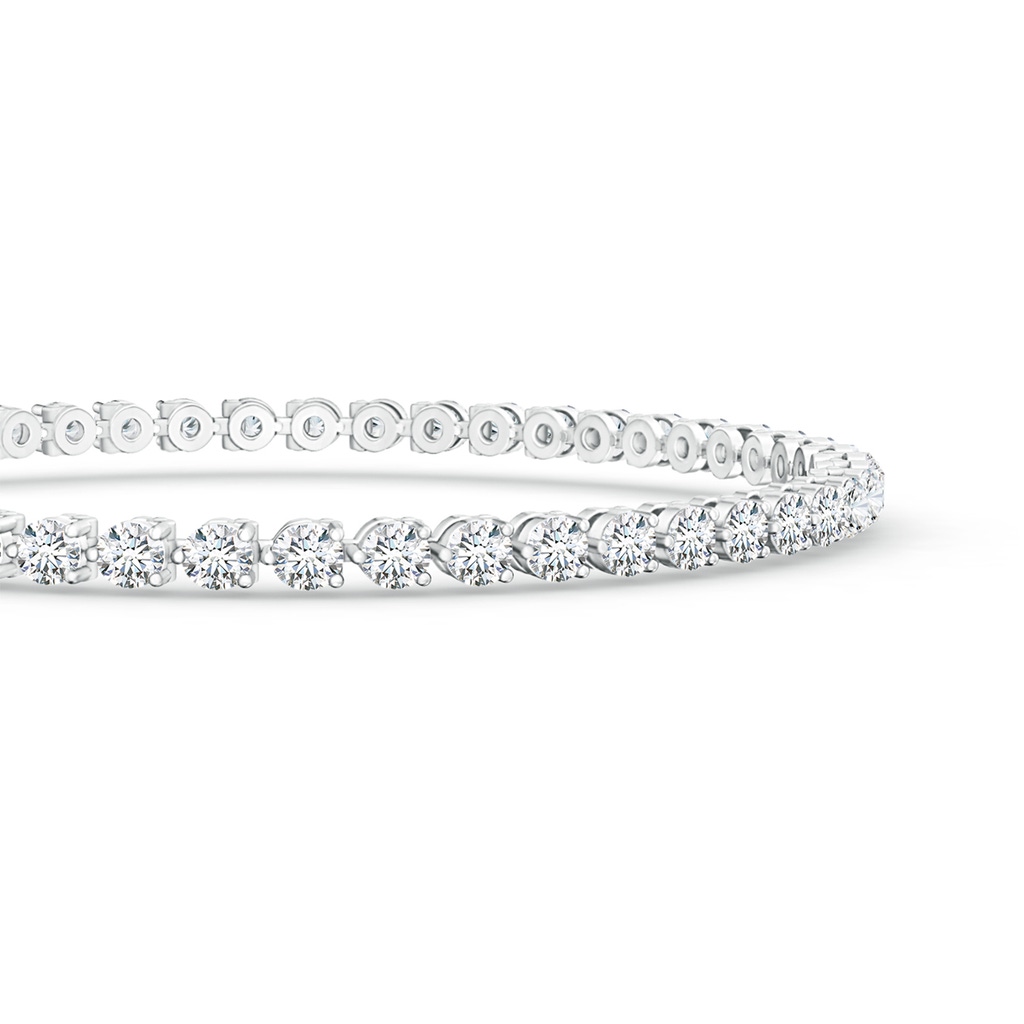 2.4mm FGVS Lab-Grown Round Diamond Link Tennis Bracelet in White Gold - side 199