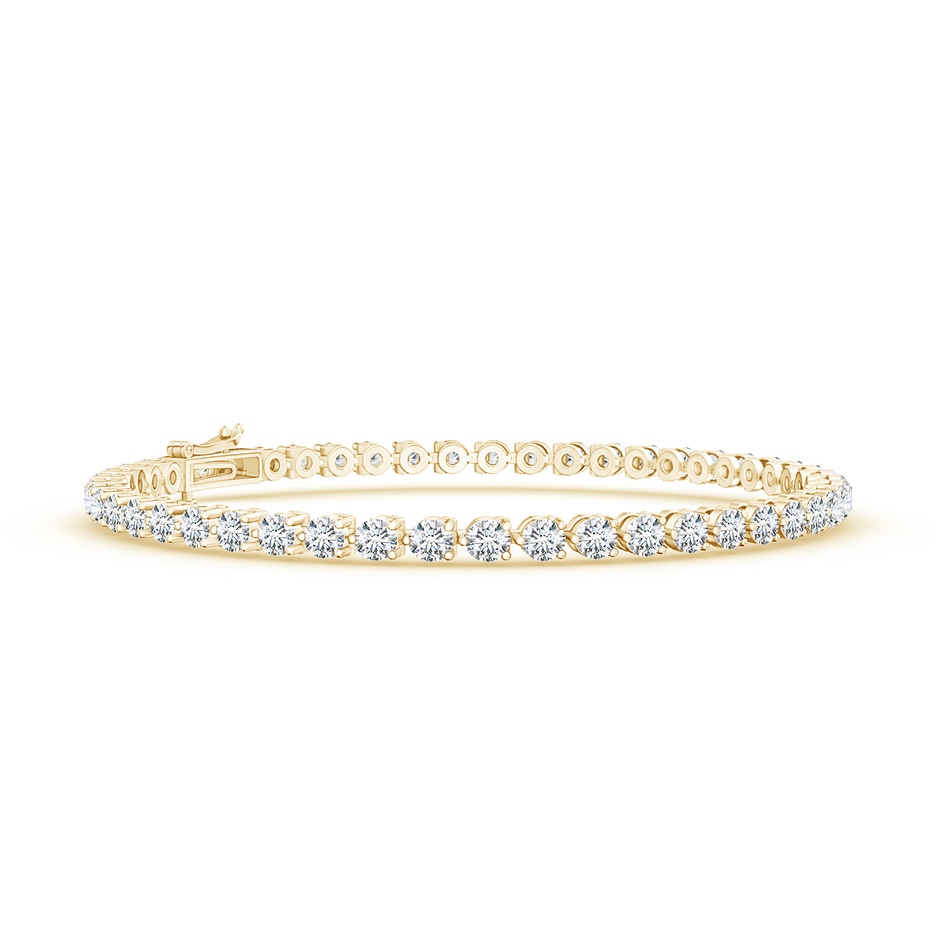 2.4mm FGVS Lab-Grown Round Diamond Link Tennis Bracelet in Yellow Gold 