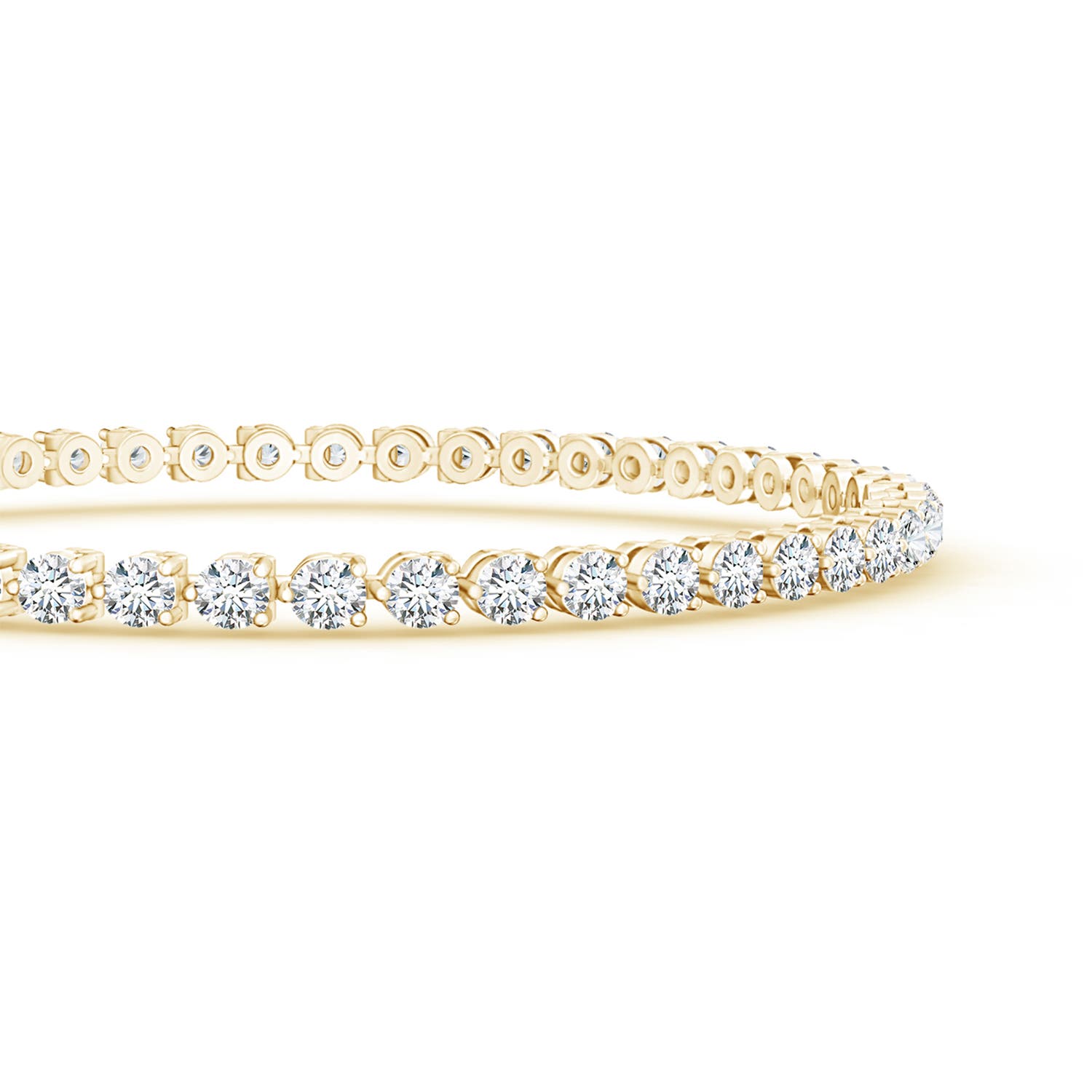 2.4mm FGVS Lab-Grown Round Diamond Link Tennis Bracelet in Yellow Gold - side 3