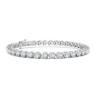 3.5mm FGVS Lab-Grown Round Diamond Link Tennis Bracelet in 18K White Gold