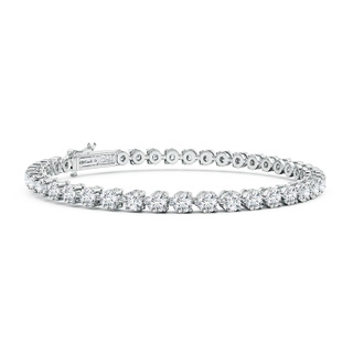 3mm FGVS Lab-Grown Round Diamond Link Tennis Bracelet in 18K White Gold