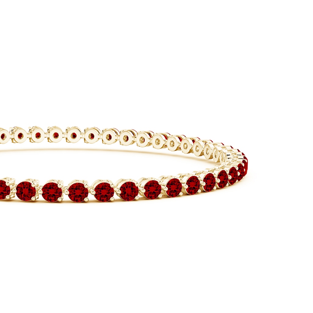 2.5mm Labgrown Lab-Grown Round Ruby Link Tennis Bracelet in Yellow Gold - side 199