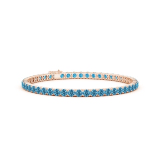 3.5mm Labgrown Classic Lab-Grown Fancy Intense Blue Diamond Linear Tennis Bracelet in 10K Rose Gold