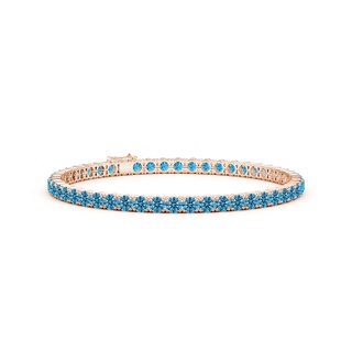 3.5mm Labgrown Classic Lab-Grown Fancy Intense Blue Diamond Linear Tennis Bracelet in Rose Gold