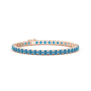 4mm Labgrown Classic Lab-Grown Fancy Intense Blue Diamond Linear Tennis Bracelet in 18K Rose Gold