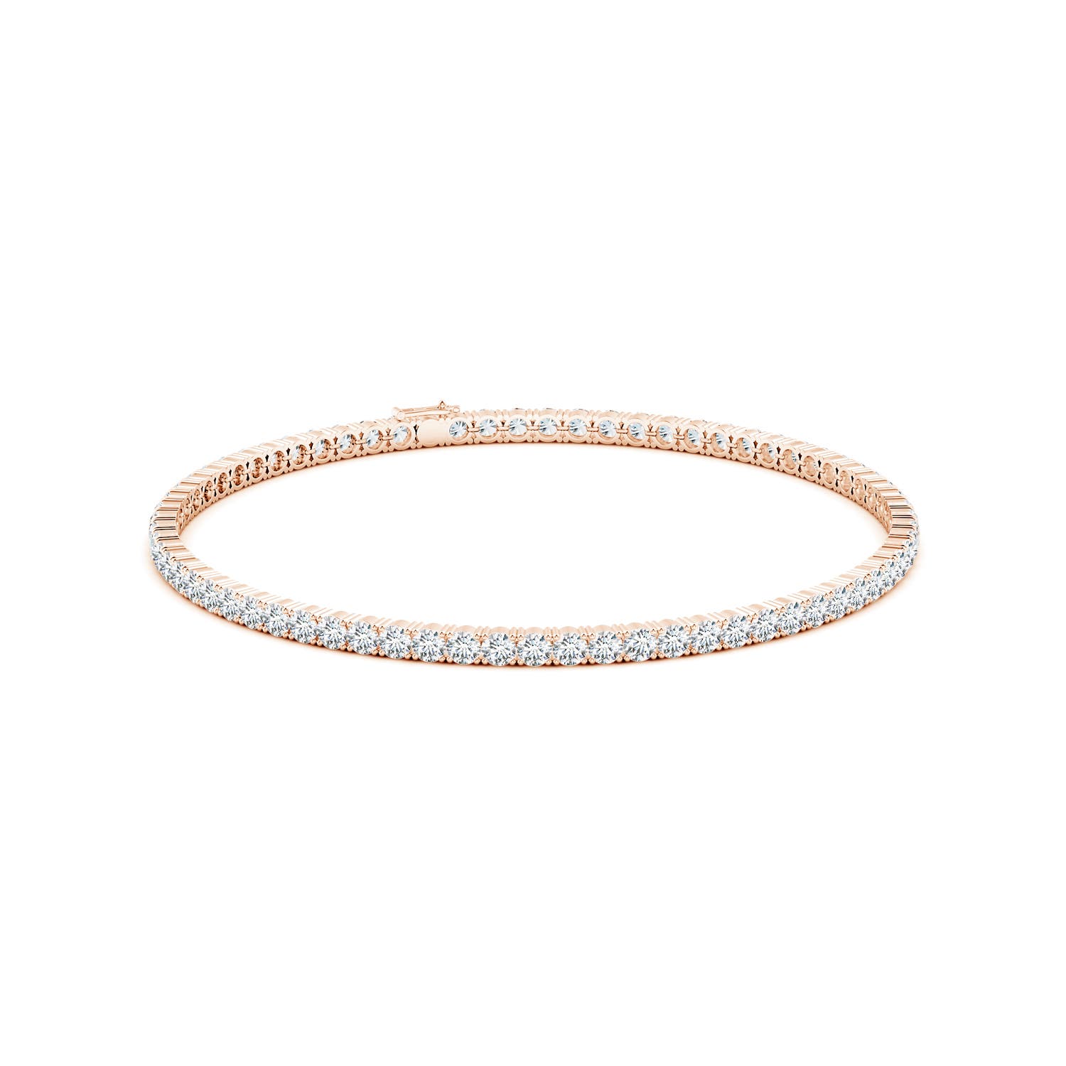 2.5mm FGVS Lab-Grown Classic Diamond Linear Tennis Bracelet in Rose Gold - side 3