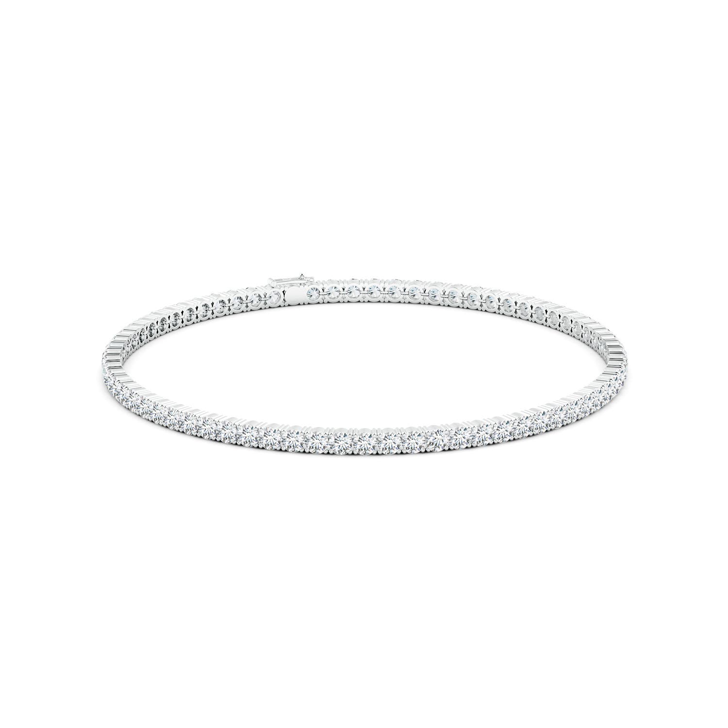 2.5mm FGVS Lab-Grown Classic Diamond Linear Tennis Bracelet in S999 Silver