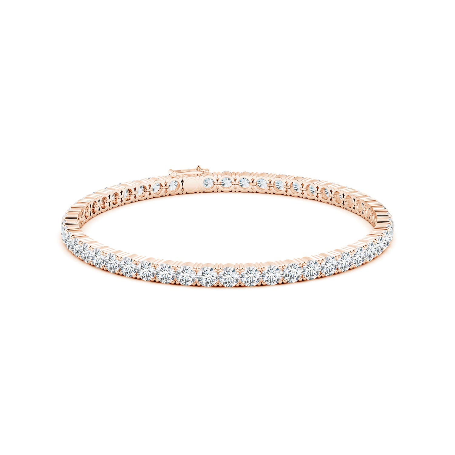 3.5mm FGVS Lab-Grown Classic Diamond Linear Tennis Bracelet in Rose Gold