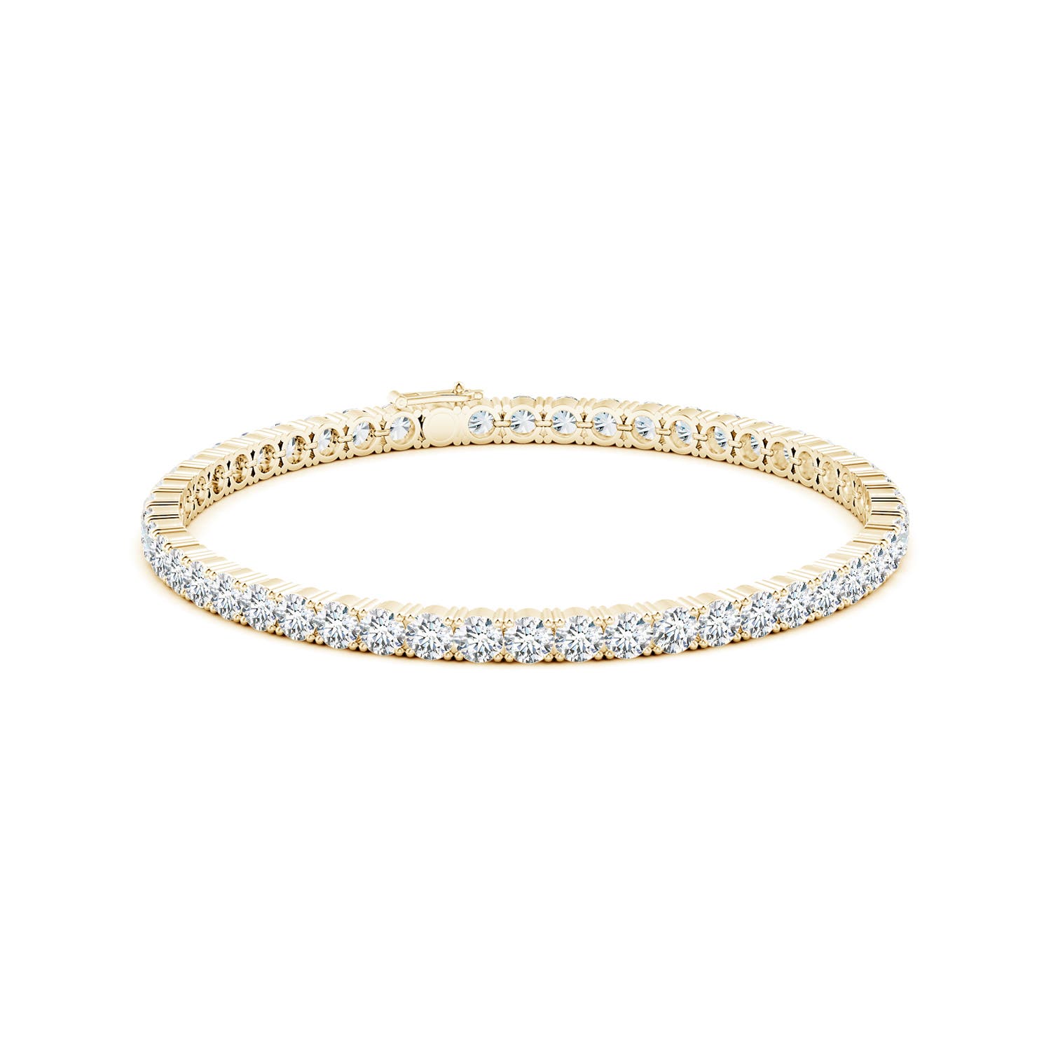 3.5mm FGVS Lab-Grown Classic Diamond Linear Tennis Bracelet in Yellow Gold