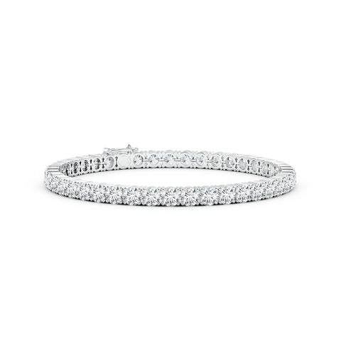 4mm FGVS Lab-Grown Classic Diamond Linear Tennis Bracelet in S999 Silver