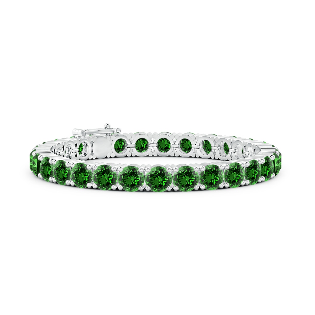 6mm Labgrown Lab-Grown Classic Emerald Linear Tennis Bracelet in S999 Silver