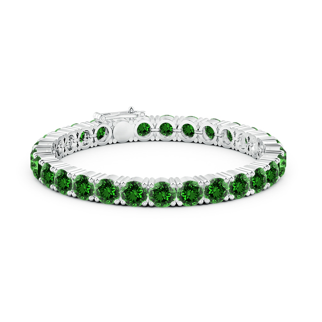 6mm Labgrown Lab-Grown Classic Emerald Linear Tennis Bracelet in White Gold Side 199