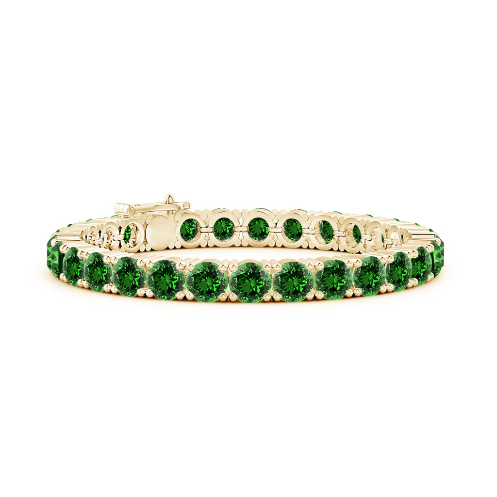 6mm Labgrown Lab-Grown Classic Emerald Linear Tennis Bracelet in Yellow Gold
