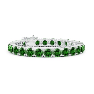 7mm Labgrown Lab-Grown Classic Emerald Linear Tennis Bracelet in S999 Silver