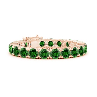 8mm Labgrown Lab-Grown Classic Emerald Linear Tennis Bracelet in Rose Gold