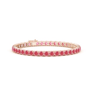 4mm Labgrown Classic Lab-Grown Fancy Intense Pink Diamond Linear Tennis Bracelet in 18K Rose Gold