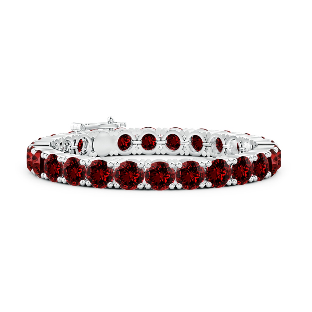 7mm Labgrown Lab-Grown Classic Ruby Linear Tennis Bracelet in White Gold