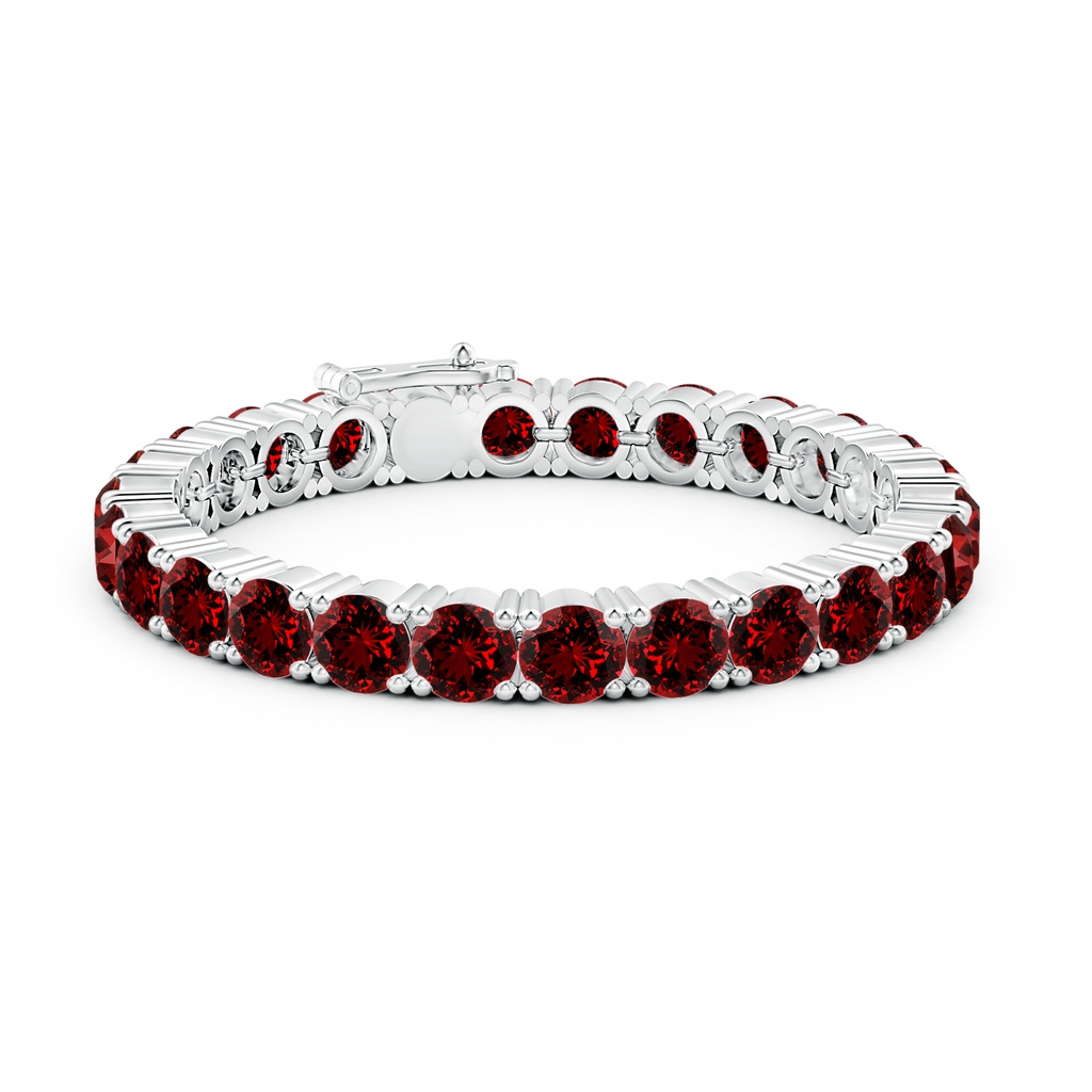 7mm Labgrown Lab-Grown Classic Ruby Linear Tennis Bracelet in White Gold Side 199