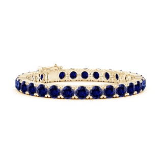 6mm Labgrown Lab-Grown Classic Blue Sapphire Linear Tennis Bracelet in 10K Yellow Gold