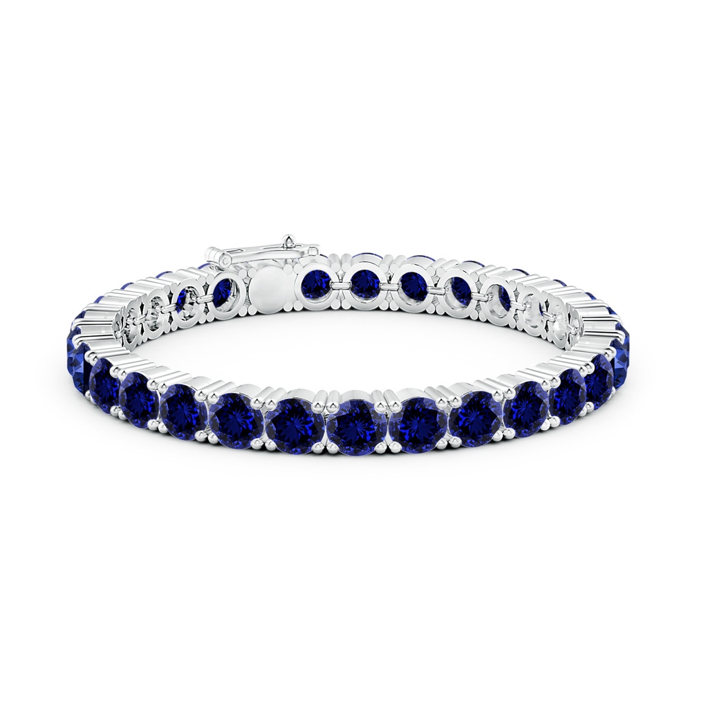 6mm Labgrown Lab-Grown Classic Blue Sapphire Linear Tennis Bracelet in White Gold Side 199