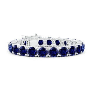 8mm Labgrown Lab-Grown Classic Blue Sapphire Linear Tennis Bracelet in S999 Silver