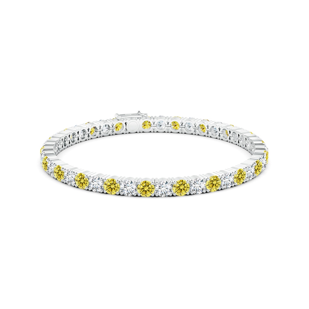 4mm Labgrown Classic Lab-Grown Fancy Intense Yellow and White Diamond Linear Tennis Bracelet in White Gold - side 199