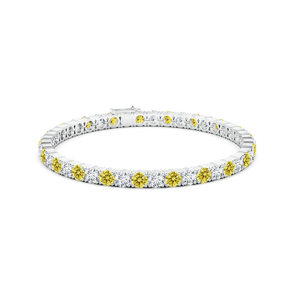 4mm Labgrown Classic Lab-Grown Fancy Intense Yellow and White Diamond Linear Tennis Bracelet in White Gold side 199