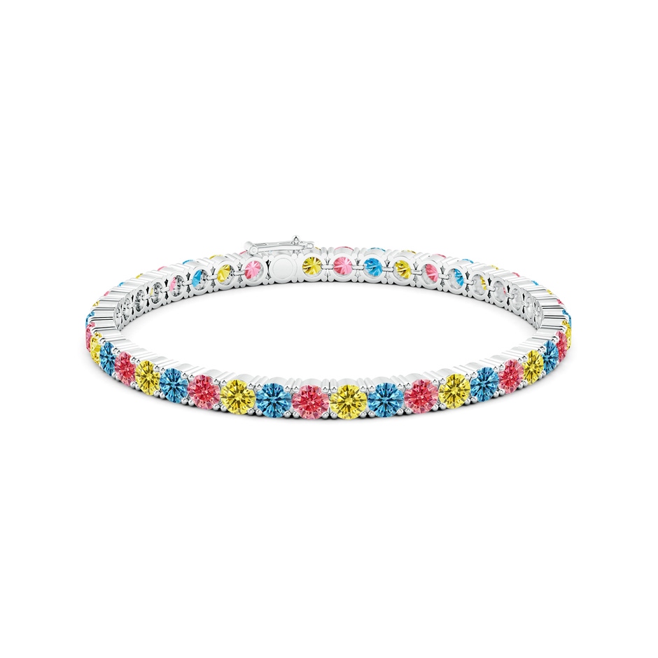 4mm Labgrown Classic Lab-Grown Fancy Intense Multi-Colour Diamond Linear Tennis Bracelet in White Gold side 199