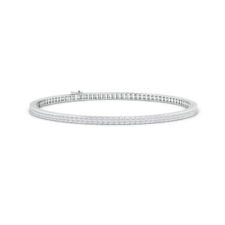 1.6mm FGVS Lab-Grown Channel-Set Princess-Cut Diamond Tennis Bracelet in White Gold
