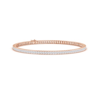 1.7mm FGVS Lab-Grown Channel-Set Princess-Cut Diamond Tennis Bracelet in 10K Rose Gold