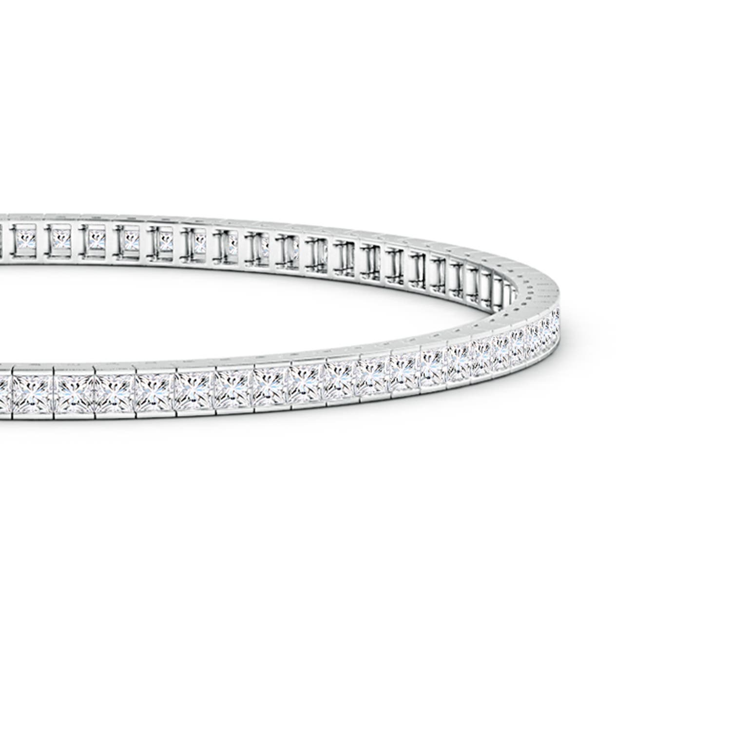 14k White Gold Princess Cut Classic Diamond Tennis Bracelet (8.8 Ct, G-H  Color, SI Clarity)
