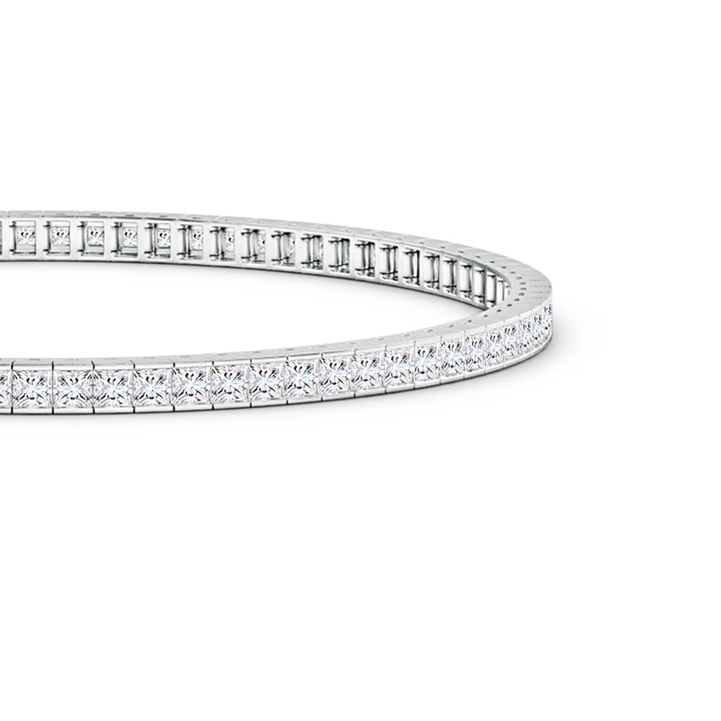 2.1mm FGVS Lab-Grown Channel-Set Princess-Cut Diamond Tennis Bracelet in White Gold Side 199