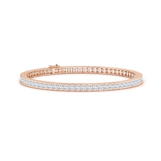 2.5mm FGVS Lab-Grown Channel-Set Princess-Cut Diamond Tennis Bracelet in 10K Rose Gold