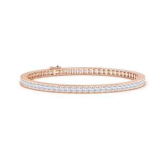 2.5mm FGVS Lab-Grown Channel-Set Princess-Cut Diamond Tennis Bracelet in Rose Gold