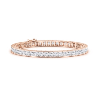 3.5mm FGVS Lab-Grown Channel-Set Princess-Cut Diamond Tennis Bracelet in 10K Rose Gold