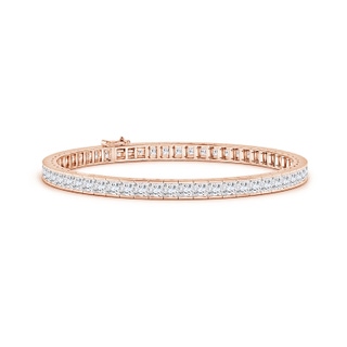 3mm FGVS Lab-Grown Channel-Set Princess-Cut Diamond Tennis Bracelet in 9K Rose Gold