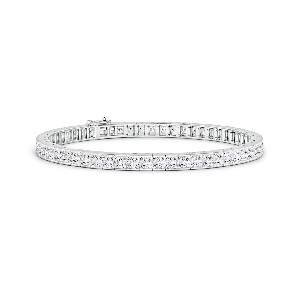 3mm FGVS Lab-Grown Channel-Set Princess-Cut Diamond Tennis Bracelet in White Gold